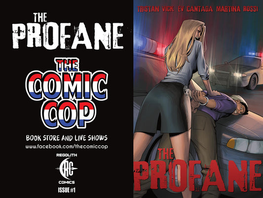 The Profane #1 Comic Cop Exclusive Trade Dress and Virgin Set.  Trade LTD 100, Virgin LTD 75